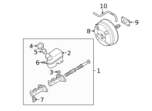 Master Cylinder - Components On Dash Panel for 2009 Hyundai Tucson #0