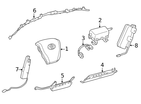 Air Bag Components for 2014 Toyota Avalon #0