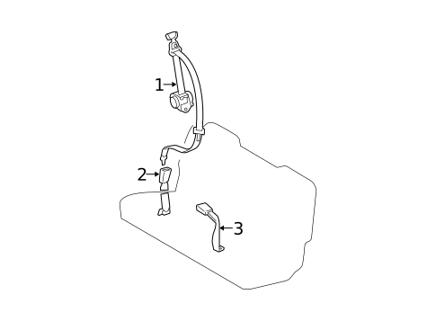 Third Row Seat Belts for 2006 Toyota Highlander #0
