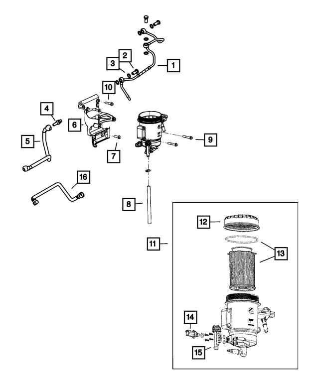 68533280AA - Fuel and Accelerator Pedal: Fuel Return Line Tube for Mopar Image