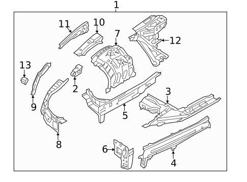Structural Components & Rails for 2017 Genesis G80 #0