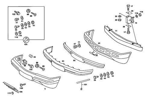 Front Bumper for 1990 Mercedes-Benz 190E #4