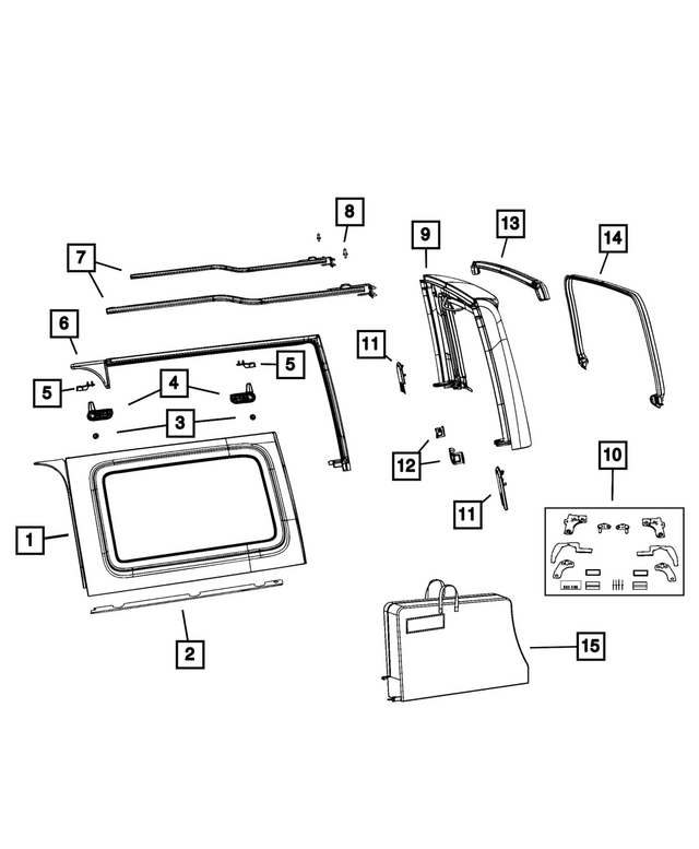 6TT50TZZAA - Body Sheet Metal Except Doors: Quarter Window, Right for Mopar Image