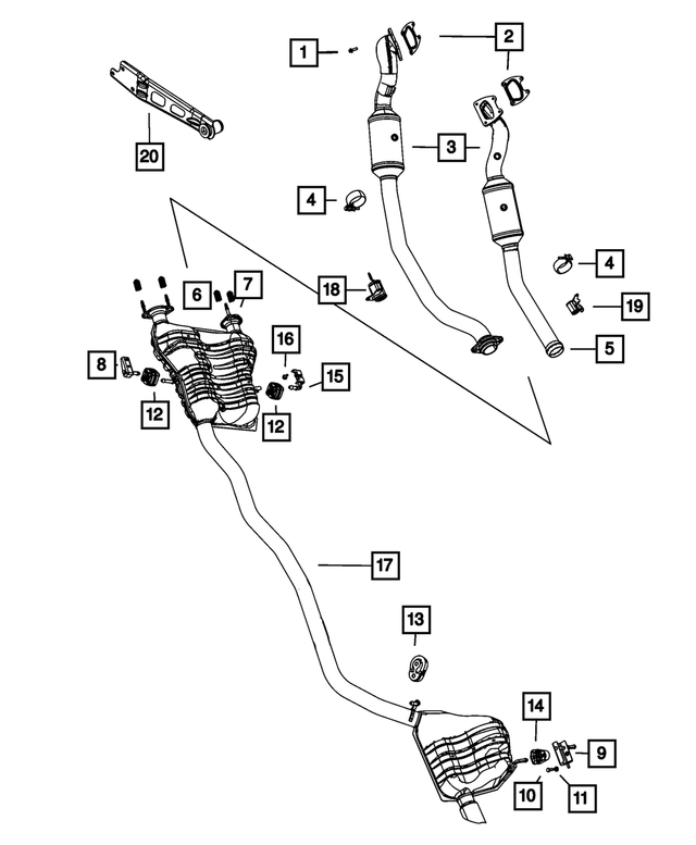 68072213AD - Exhaust: Exhaust Extension Pipe, Right Side for Mopar Image