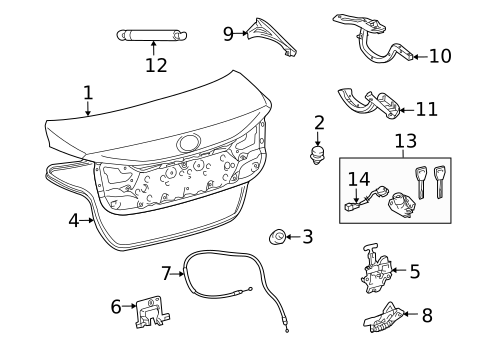 Lid & Components for 2010 Lexus HS250h #0
