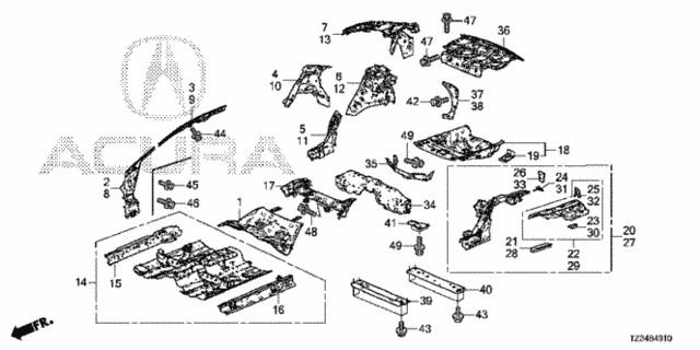 Floor - Inner Panel for 2019 Acura TLX #0