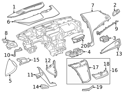 Instrument Panel Components for 2017 Cadillac CTS #0