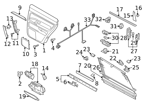 Interior Trim - Rear Door for 2004 Volkswagen Touareg #0