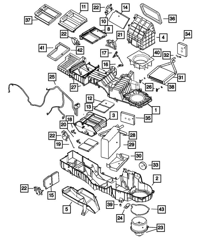 68021974AB - Air Conditioning &amp; Heater: A/c And Heater Lower Housing for Mopar Image image