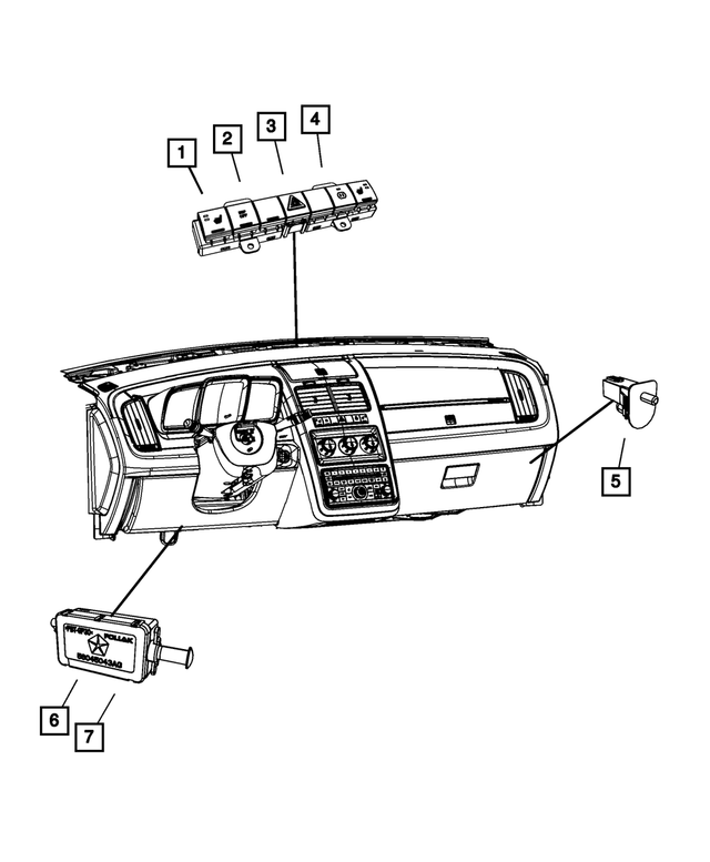4602562AK - Electrical: 3 Gang Switch for Mopar Image