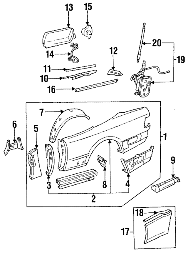 1246306401 - Body: Outer Panel for Mercedes-Benz Image