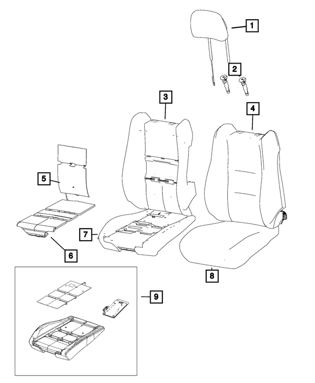 1NE84DX9AD - Interior Trim: Headrest Sleeve, Non-locking for Mopar Image image