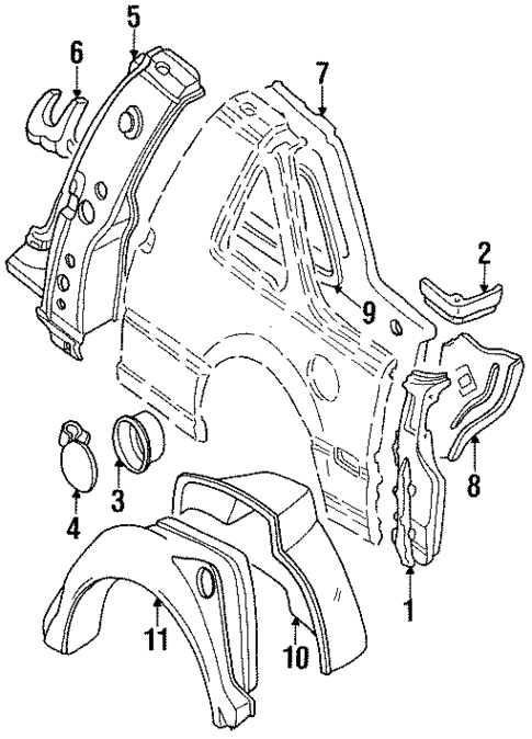 Inner Structure & Rails for 1990 Nissan Pulsar NX #0