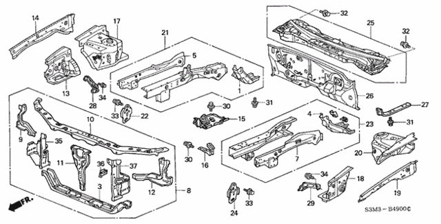 Front Bulkhead for 2003 Acura CL #0