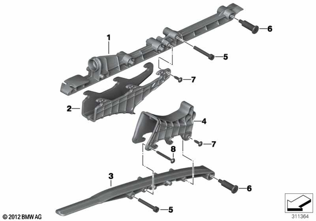 33358543174 - Rear Axle, Rear-Wheel Drive, Suspension: Chain Rail -  for BMW-Motorrad Image image