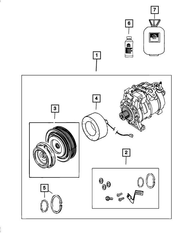 « 68461375AA – Air Conditioners and Heaters : Compresseur Clim Nec Remis En Etat Embray pour Mopar Image »