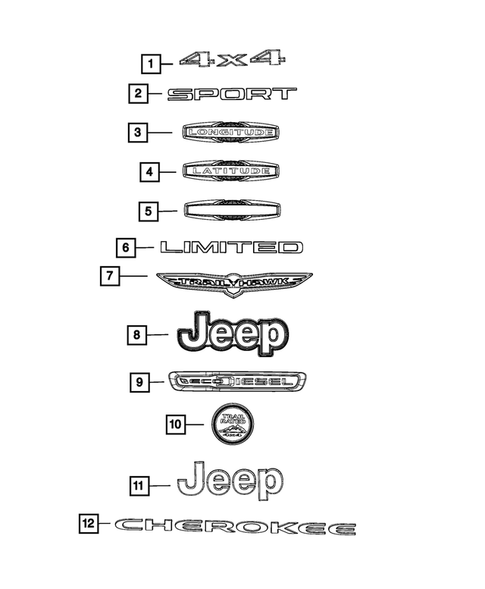 Nameplates for 2015 Jeep Cherokee #0