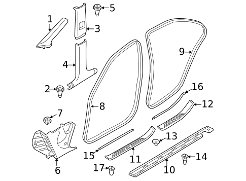 Interior Trim - Pillars for 2003 BMW 540i #1