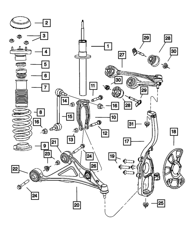 « 4895414AE – Front Suspension &amp; Drive : Biellette Monture, Côté Droit pour Mopar Image »