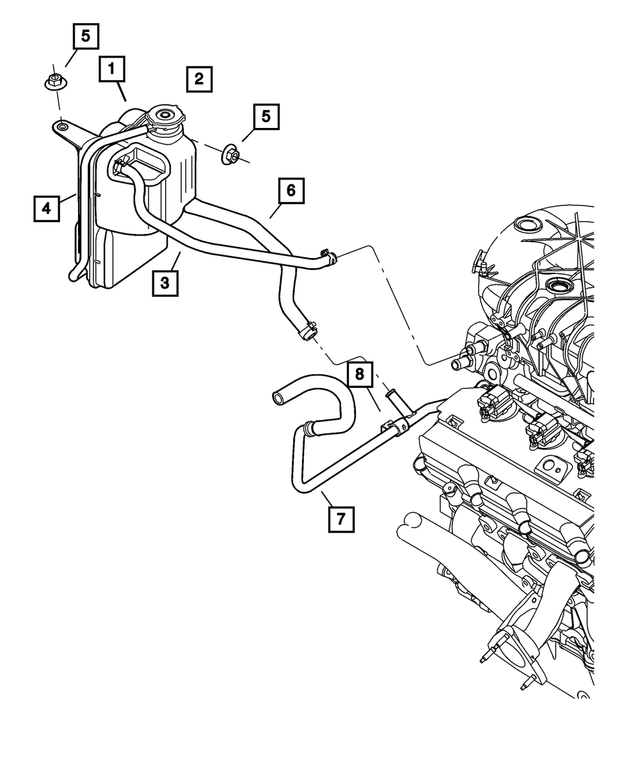 4809438AD - Cooling: Coolant Reserve Tank Hose for Mopar Image