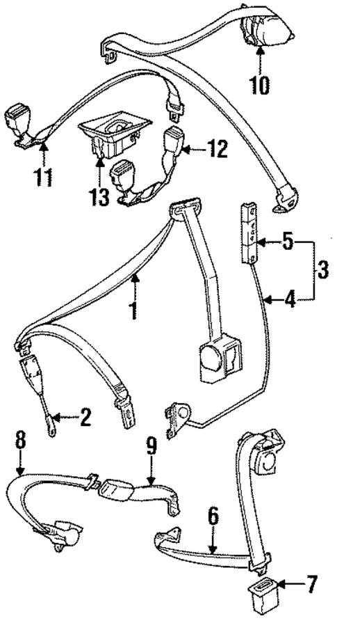 Rear Seat Belts for 1995 BMW 540i #0