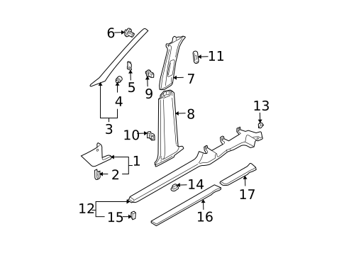 Interior Trim - Pillars for 2003 Volkswagen Jetta #1
