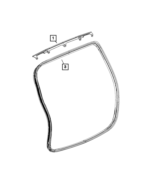68322742AD - Doors, Door Mirrors and Related Parts: Liftgate Upper Seal for Mopar Image image