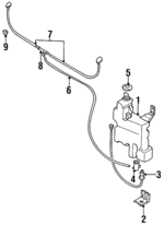 MB286961 - Electrical: Rear Washer Pump for Chrysler: Conquest, Sebring | Dodge: Avenger, Colt, Conquest, Power Ram 50, Raider, Ram 50, Stealth Image