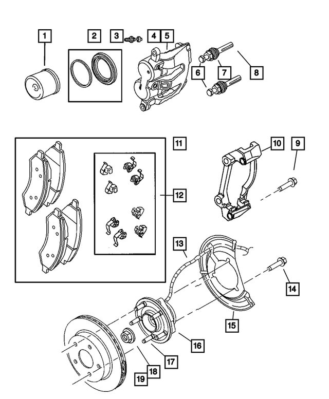 5143350AA - Brakes: Front Disc Brake Pad Kit for Dodge: Dakota Image