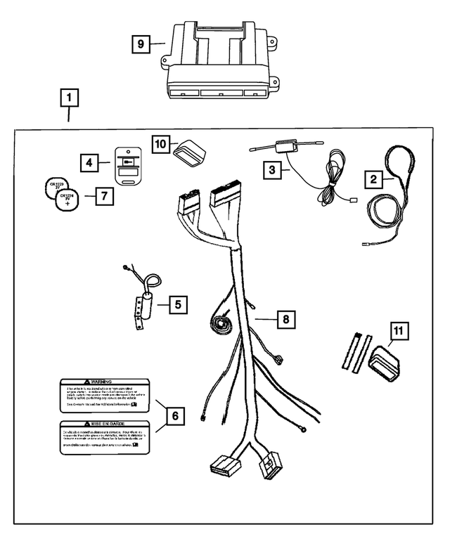 82209982AE - Mopar Accessories - Component Parts: Remote Start Install Kit for Mopar Image