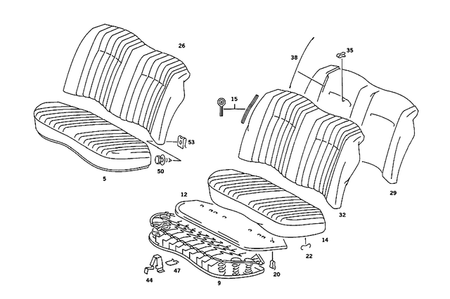 2019201121 - Rear Seat Bench: Seat Cushion for Mercedes-Benz: 190, 190D, 190E Image image
