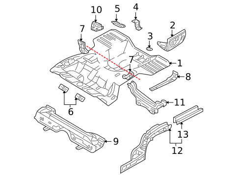 Rear Floor & Rails for 2005 Mitsubishi Lancer #0