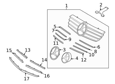 Grille & Components for 2005 Mercedes-Benz CLK320 #0