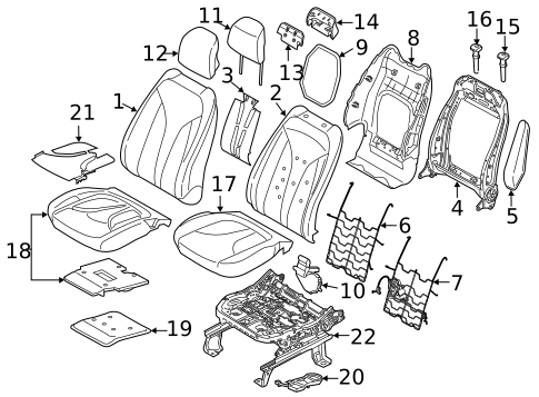 Front Seat Components for 2019 Lincoln MKC #1