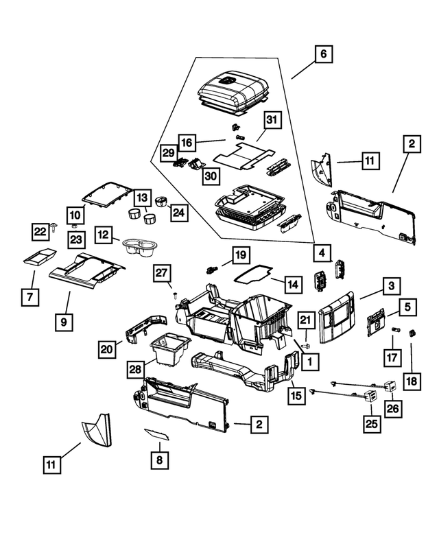 1NN14HL1AB - Interior Trim: Base Console for Mopar Image