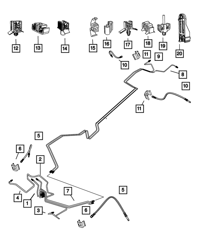 5133717AB - Service Brakes: Brake Tube, Left for Mopar Image