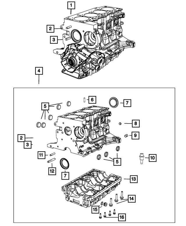 68275870AA - 1.4L Gas; Engine: Short Block Engine for Mopar Image