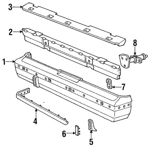 Bumper Assembly - Rear for 1984 Dodge Aries #0