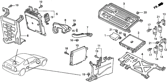 Control Unit (PGM-FI, Rear Bulkhead) for 1993 Honda Prelude #0