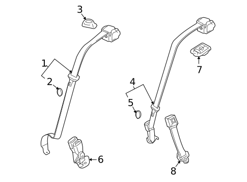 Rear Seat Belts for 2016 Lincoln MKS #0
