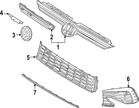 Grille & Components for 2024 Volkswagen Golf R #0