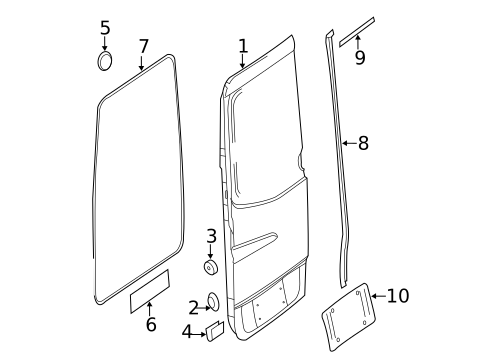 Door & Components for 2009 Dodge Sprinter 3500 #0