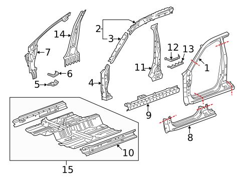 Hinge Pillar for 2010 Honda Accord Crosstour #0