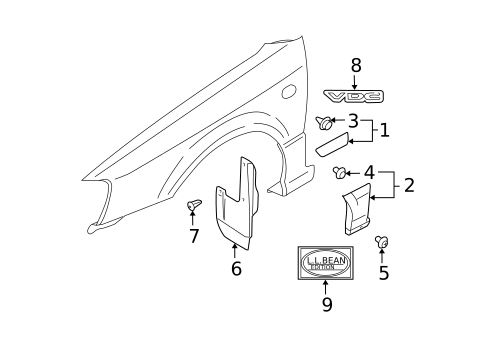 Exterior Trim - Fender for 2000 Subaru Legacy #0