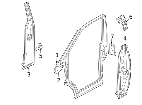 Hinge Pillar for 1995 Volkswagen EuroVan #0