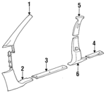 WW14MAZ - Body: Windshield Pillar Trim for Chrysler: Concorde, LHS, New Yorker | Dodge: Intrepid Image