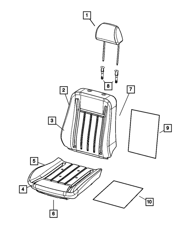 1QP22ZJ3AA - Interior Trim: Front Seat Back Cover, Right &amp; Left for Mopar Image