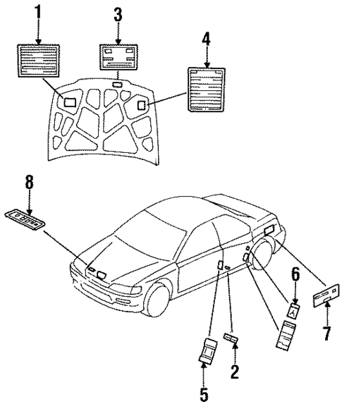 Labels for 1994 Honda Accord #0