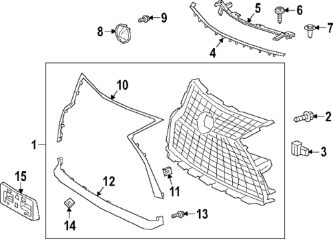 Grille & Components for 2022 Lexus RX450h #1