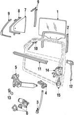 E4LY6321411B - Body: Door Glass for Ford: Thunderbird | Lincoln: Mark VII | Mercury: Cougar Image